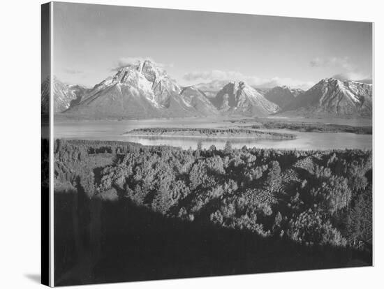 Mt. Moran And Jackson Lake From Signal Hill Grand "Teton NP" Wyoming. 1933-1942-Ansel Adams-Stretched Canvas