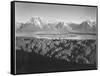 Mt. Moran And Jackson Lake From Signal Hill Grand "Teton NP" Wyoming. 1933-1942-Ansel Adams-Framed Stretched Canvas