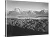 Mt. Moran And Jackson Lake From Signal Hill Grand "Teton NP" Wyoming. 1933-1942-Ansel Adams-Stretched Canvas