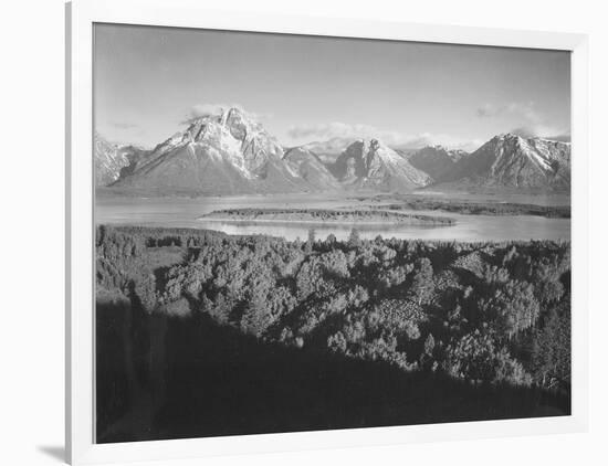 Mt. Moran And Jackson Lake From Signal Hill Grand "Teton NP" Wyoming. 1933-1942-Ansel Adams-Framed Art Print