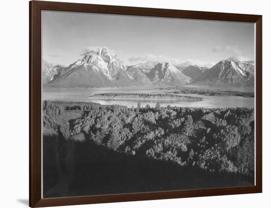 Mt. Moran And Jackson Lake From Signal Hill Grand "Teton NP" Wyoming. 1933-1942-Ansel Adams-Framed Art Print