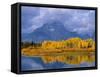 Mt, Moran and Snake River at Oxbow Bend, Grand Teton National Park, Wyoming, USA Autumn-Pete Cairns-Framed Stretched Canvas