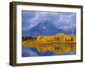 Mt, Moran and Snake River at Oxbow Bend, Grand Teton National Park, Wyoming, USA Autumn-Pete Cairns-Framed Photographic Print