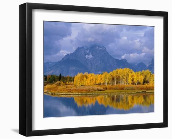 Mt, Moran and Snake River at Oxbow Bend, Grand Teton National Park, Wyoming, USA Autumn-Pete Cairns-Framed Photographic Print