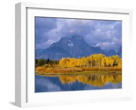 Mt, Moran and Snake River at Oxbow Bend, Grand Teton National Park, Wyoming, USA Autumn-Pete Cairns-Framed Photographic Print