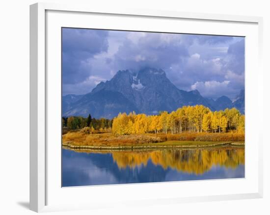 Mt, Moran and Snake River at Oxbow Bend, Grand Teton National Park, Wyoming, USA Autumn-Pete Cairns-Framed Photographic Print