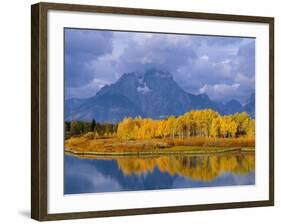 Mt, Moran and Snake River at Oxbow Bend, Grand Teton National Park, Wyoming, USA Autumn-Pete Cairns-Framed Photographic Print