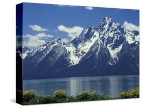 Mt. Moran from Jackson Lake, Grand Teton National Park, Wyoming, USA-Jamie & Judy Wild-Stretched Canvas