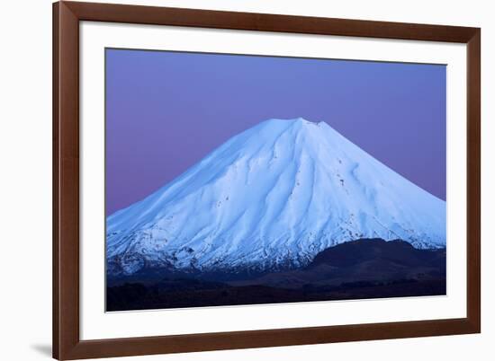 Mt Ngauruhoe at dawn, Tongariro National Park, Central Plateau, North Island, New Zealand-David Wall-Framed Photographic Print