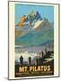 Mt. Pilatus - Lucerne Switzerland - Vintage Railroad Travel Poster, 1958-Pacifica Island Art-Mounted Art Print