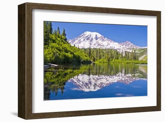 Mt Rainier and Bench Lake-null-Framed Art Print