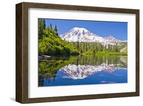 Mt Rainier and Bench Lake-null-Framed Art Print