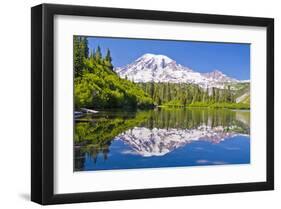 Mt Rainier and Bench Lake-null-Framed Art Print