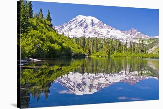 Mt Rainier and Bench Lake-null-Stretched Canvas