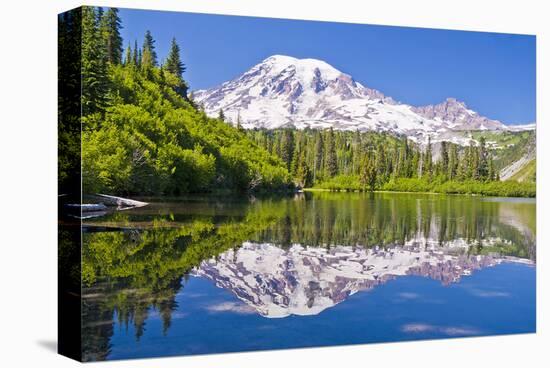 Mt Rainier and Bench Lake-null-Stretched Canvas