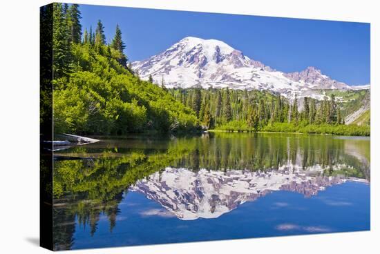 Mt Rainier and Bench Lake-null-Stretched Canvas