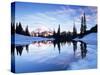 Mt. Rainier and Clouds Reflected in Upper Tipsoo Lake at Sunrise, Mt. Rainier National Park-Jamie & Judy Wild-Stretched Canvas