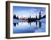 Mt. Rainier and Clouds Reflected in Upper Tipsoo Lake at Sunrise, Mt. Rainier National Park-Jamie & Judy Wild-Framed Photographic Print