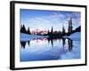 Mt. Rainier and Clouds Reflected in Upper Tipsoo Lake at Sunrise, Mt. Rainier National Park-Jamie & Judy Wild-Framed Photographic Print