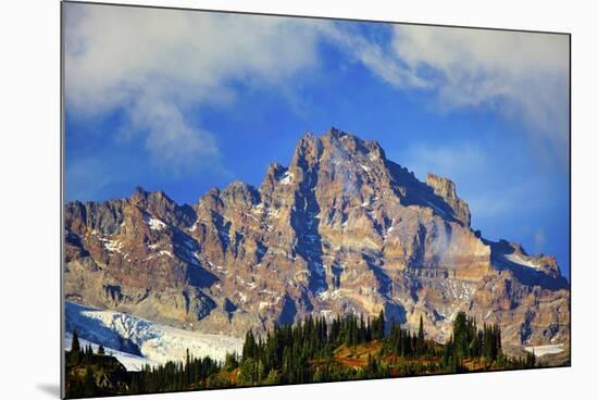 Mt. Rainier and Fall Colors, Mt.Rainier National Park, Washington State, USA-Craig Tuttle-Mounted Photographic Print