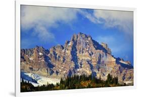 Mt. Rainier and Fall Colors, Mt.Rainier National Park, Washington State, USA-Craig Tuttle-Framed Photographic Print