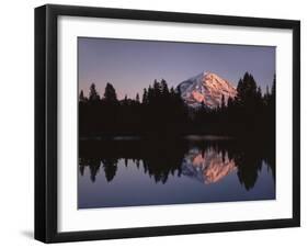Mt. Rainier at sunset from Eunice Lake, Mt. Rainier National Park, Washington, USA-Charles Gurche-Framed Premium Photographic Print
