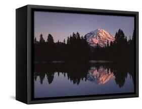 Mt. Rainier at sunset from Eunice Lake, Mt. Rainier National Park, Washington, USA-Charles Gurche-Framed Stretched Canvas