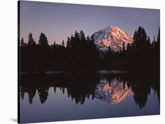 Mt. Rainier at sunset from Eunice Lake, Mt. Rainier National Park, Washington, USA-Charles Gurche-Stretched Canvas