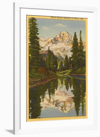 Mt. Rainier from Mirror Lake, Washington-null-Framed Art Print