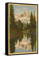 Mt. Rainier from Mirror Lake, Washington-null-Framed Stretched Canvas