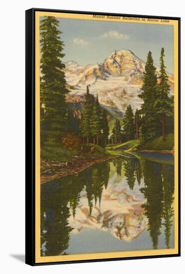 Mt. Rainier from Mirror Lake, Washington-null-Framed Stretched Canvas