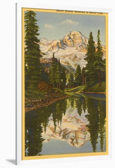 Mt. Rainier from Mirror Lake, Washington-null-Framed Art Print