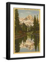 Mt. Rainier from Mirror Lake, Washington-null-Framed Art Print