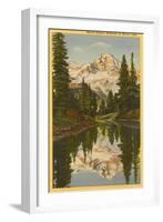 Mt. Rainier from Mirror Lake, Washington-null-Framed Art Print