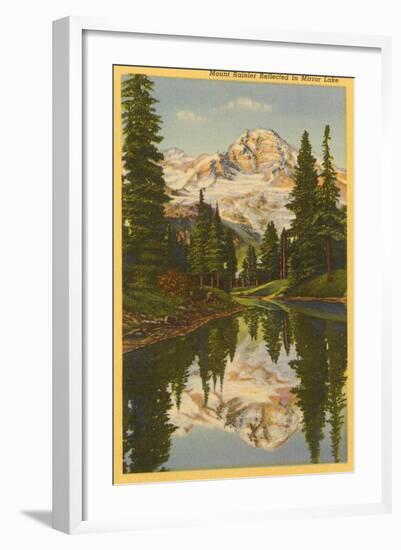 Mt. Rainier from Mirror Lake, Washington-null-Framed Art Print