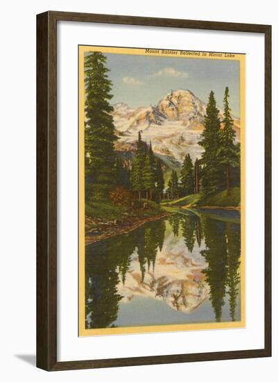 Mt. Rainier from Mirror Lake, Washington-null-Framed Art Print