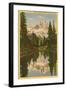 Mt. Rainier from Mirror Lake, Washington-null-Framed Art Print