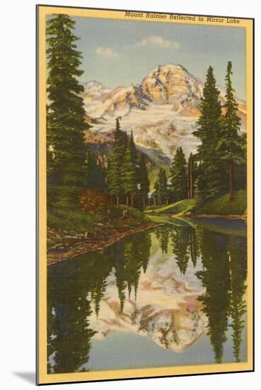 Mt. Rainier from Mirror Lake, Washington-null-Mounted Art Print
