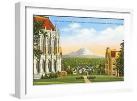 Mt. Rainier from University, Seattle, Washington-null-Framed Art Print