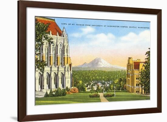 Mt. Rainier from University, Seattle, Washington-null-Framed Art Print