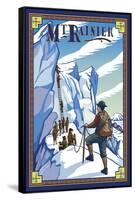 Mt. Rainier Ice Climbers, Washington-Lantern Press-Framed Stretched Canvas