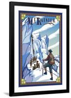 Mt. Rainier Ice Climbers, Washington-Lantern Press-Framed Art Print