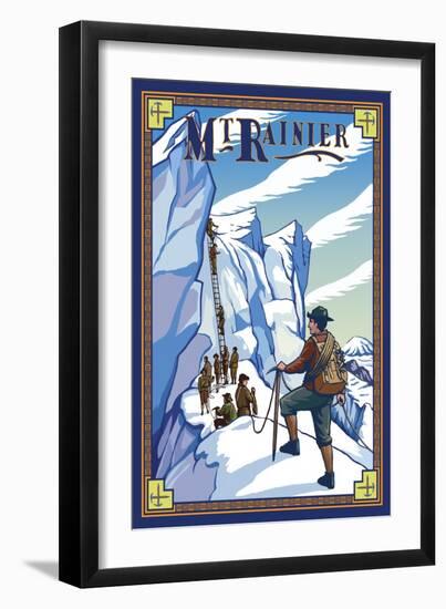 Mt. Rainier Ice Climbers, Washington-Lantern Press-Framed Art Print