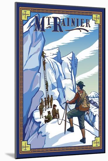Mt. Rainier Ice Climbers, Washington-Lantern Press-Mounted Art Print