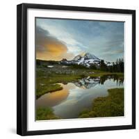 Mt. Rainier Is Reflected in a Small Tarn in Spray Park, Mt. Rainier National Park, Washington, USA-Gary Luhm-Framed Photographic Print