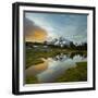 Mt. Rainier Is Reflected in a Small Tarn in Spray Park, Mt. Rainier National Park, Washington, USA-Gary Luhm-Framed Photographic Print