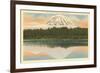 Mt. Rainier, Lake Spanaway, Washington-null-Framed Art Print