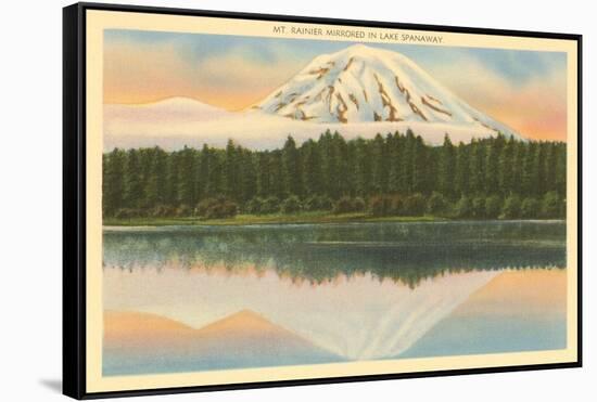 Mt. Rainier, Lake Spanaway, Washington-null-Framed Stretched Canvas