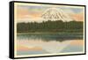 Mt. Rainier, Lake Spanaway, Washington-null-Framed Stretched Canvas