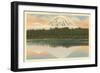 Mt. Rainier, Lake Spanaway, Washington-null-Framed Art Print